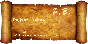 Pajzer Baksa névjegykártya
